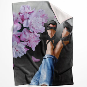 Flowers and Heels Blanket Blanket 75 x 100cm Clock Canvas