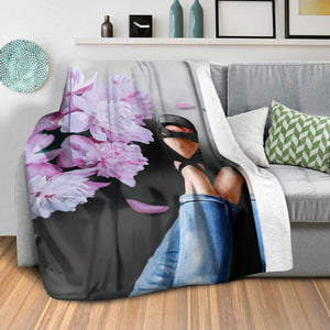 Flowers and Heels Blanket Blanket Clock Canvas