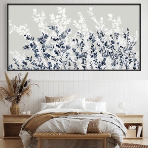 Flowers In The Wind Easy Build Frame Posters, Prints, & Visual Artwork Easy Build Frame & Fabric Print / 40 x 20in Clock Canvas