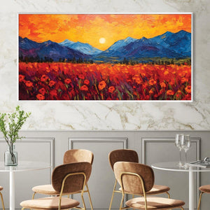 Flowers of the Field Canvas Art Clock Canvas