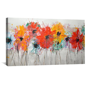 Flowers on the Slate Canvas Art Clock Canvas