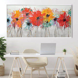Flowers on the Slate Canvas Art Clock Canvas