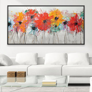 Flowers on the Slate Canvas Art Clock Canvas