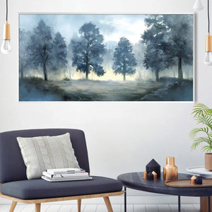 Fog Veil Forest Canvas Art Clock Canvas
