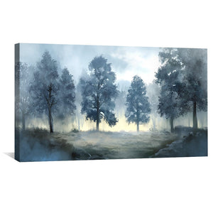 Fog Veil Forest Canvas Art Clock Canvas
