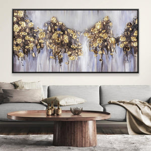 Foil Abstractly Canvas Art 50 x 25cm / Rolled Prints Clock Canvas