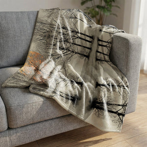 Forest Dawn Blanket Blanket Clock Canvas