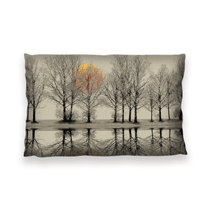 Forest Dawn Pillow Cushion 13 x 19in Clock Canvas