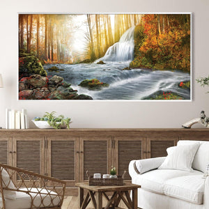 Forest River Canvas Art Clock Canvas