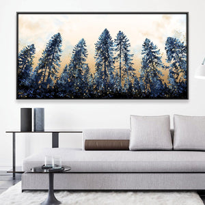 Forest Silhouette Canvas Art 20 x 10in / Canvas Clock Canvas