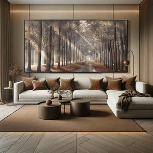 Forest Strolls Easy Build Frame Posters, Prints, & Visual Artwork Clock Canvas