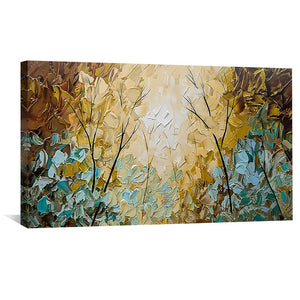 Forest Through the Paint Canvas Art Clock Canvas