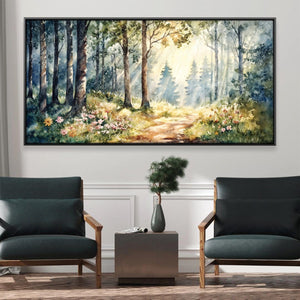 Forest Walk Canvas Art 20 x 10in / Canvas Clock Canvas