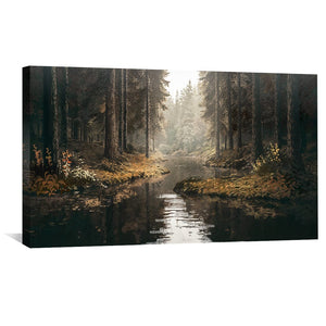 Forestlight Reflections Canvas Art Clock Canvas
