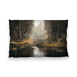 Forestlight Reflections Cushion Cushion 13 x 19in Clock Canvas