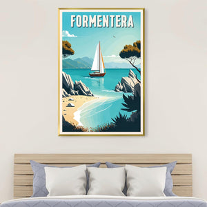 Formentera Canvas Art Clock Canvas
