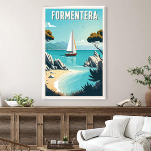 Formentera Canvas Art Clock Canvas