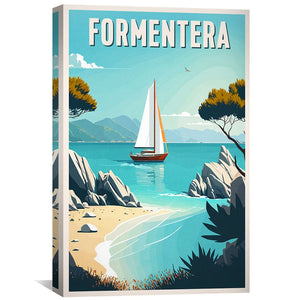 Formentera Canvas Art Clock Canvas
