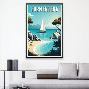 Formentera Canvas Art Clock Canvas