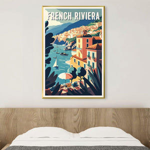 French Riviera Canvas Art Clock Canvas