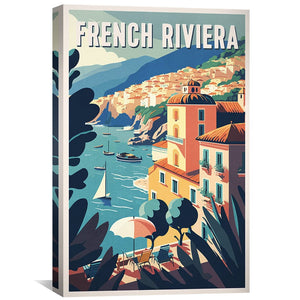 French Riviera Canvas Art Clock Canvas
