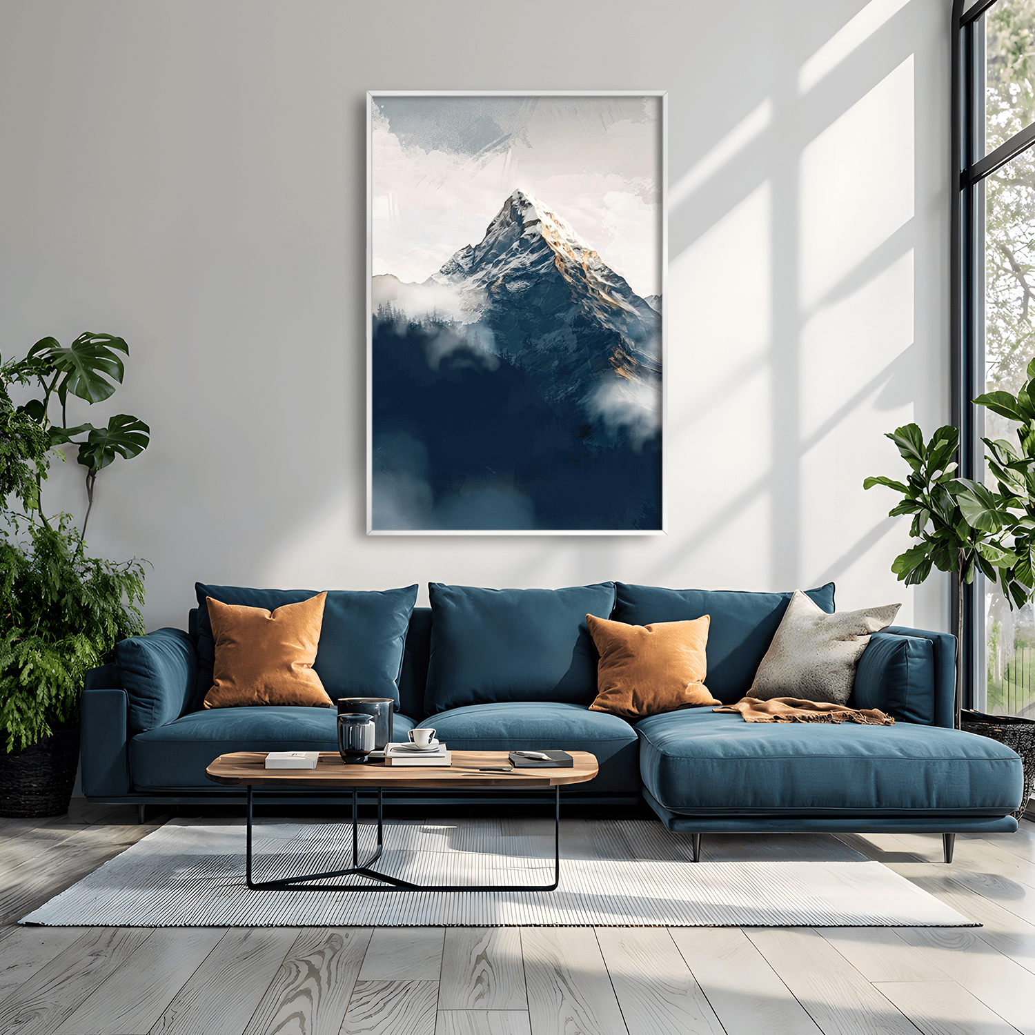 Frosted Alpine Summit Canvas Art Clock Canvas