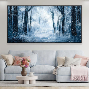 Frosted Forest Canvas Art Clock Canvas