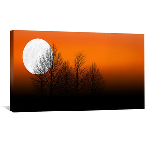 Full Moon Nights Canvas Art Clock Canvas