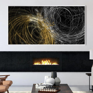 Fused Wave Lengths Canvas Art Clock Canvas