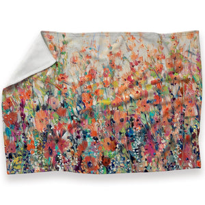 Garden of Flowers Blanket Blanket 30 x 40in Clock Canvas