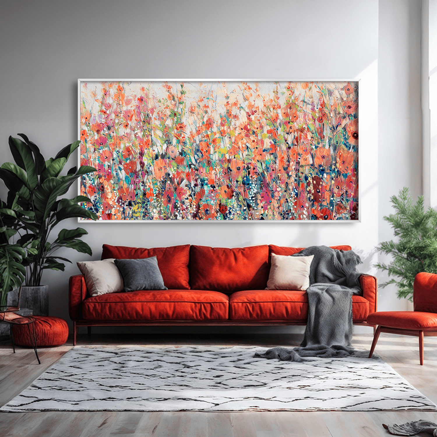 Garden of Flowers Canvas Art Clock Canvas
