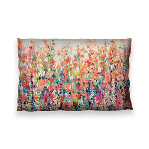 Garden of Flowers Cushion Cushion 13 x 19in Clock Canvas