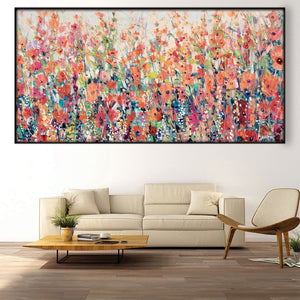 Garden of Flowers Easy Build Frame Posters, Prints, & Visual Artwork Easy Build Frame & Fabric Print / 40 x 20in Clock Canvas