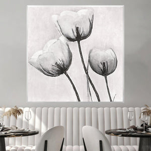 Garden Trio of White Canvas Art Clock Canvas