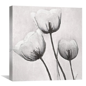 Garden Trio of White Canvas Art Clock Canvas