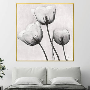 Garden Trio of White Canvas Art Clock Canvas