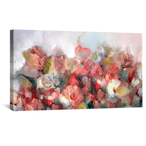 Garden Watercolor Canvas Art Clock Canvas
