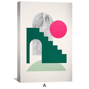 Geometric Collage Canvas Art Clock Canvas