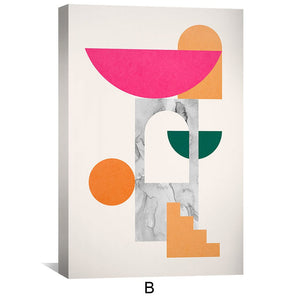 Geometric Collage Canvas Art Clock Canvas