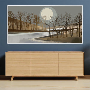 Geometric Moonrise Canvas Art Clock Canvas