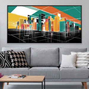 Geometric Urban Grid Canvas Art Clock Canvas