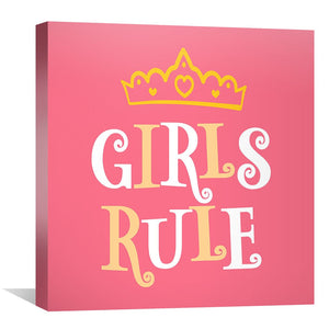 Girls Rule 2 Canvas Art Clock Canvas