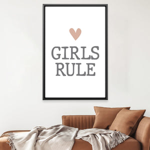Girls Rule Canvas Art Clock Canvas