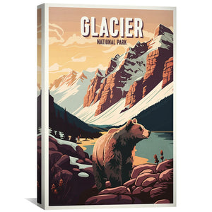 Glacier National Park Canvas Art Clock Canvas