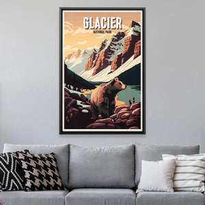 Glacier National Park Canvas Art Clock Canvas