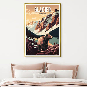 Glacier National Park Canvas Art Clock Canvas