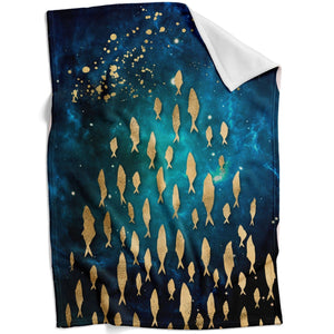 Golden Array B Blanket Blanket Clock Canvas