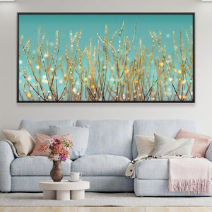 Golden Aurora Canvas Art Clock Canvas