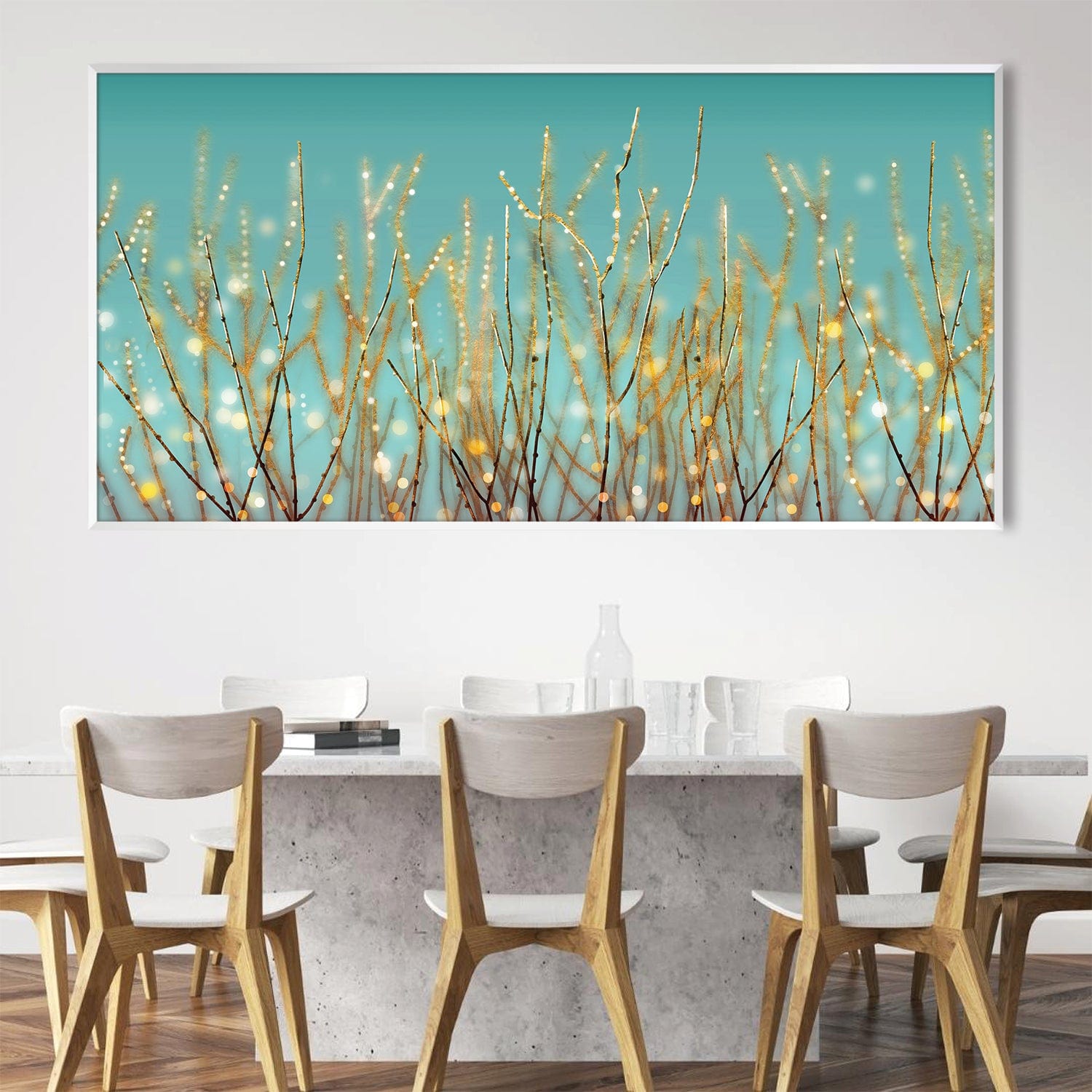 Golden Aurora Canvas Art Clock Canvas