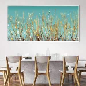 Golden Aurora Canvas Art Clock Canvas